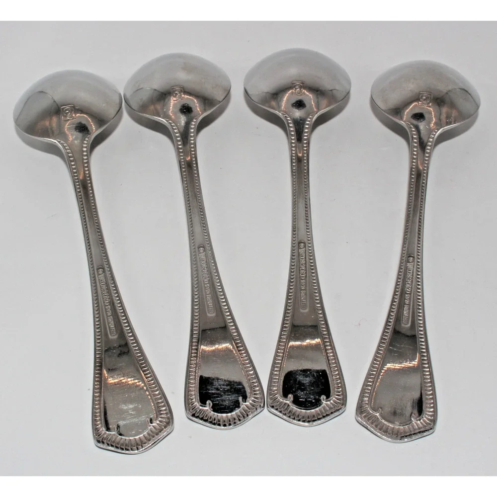 Vintage Waterford Somerset SET 4 Place Oval Soup 18/10 Spoon Stainless